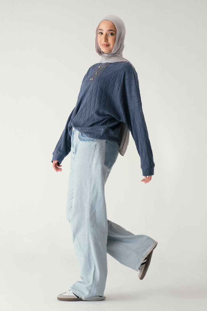 Knit Sweater In Navy Blue