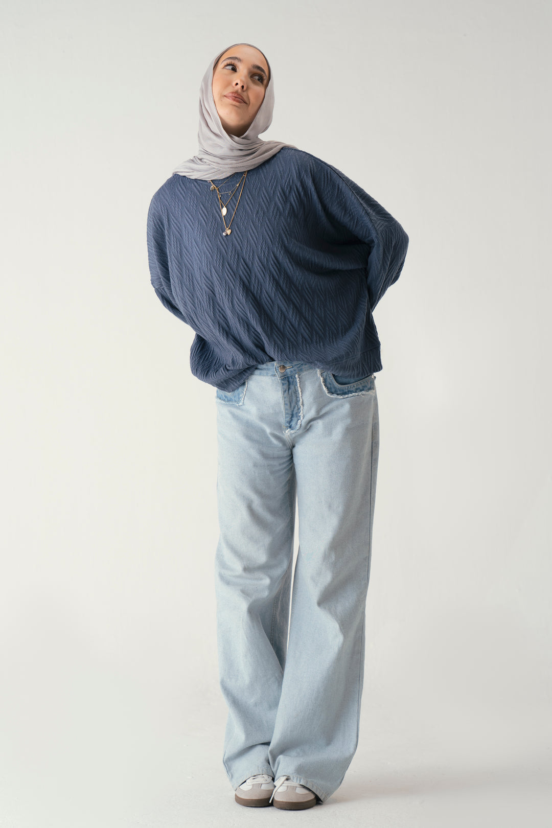 Knit Sweater In Navy Blue