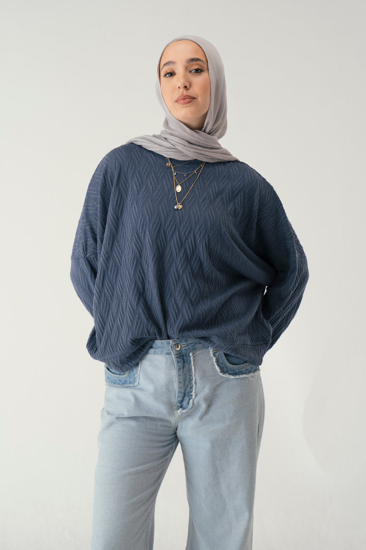 Knit Sweater In Navy Blue