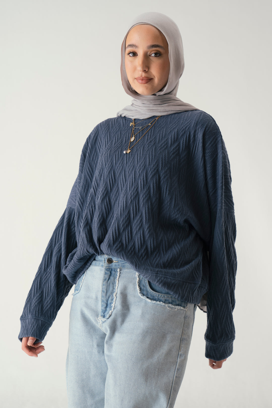 Knit Sweater In Navy Blue
