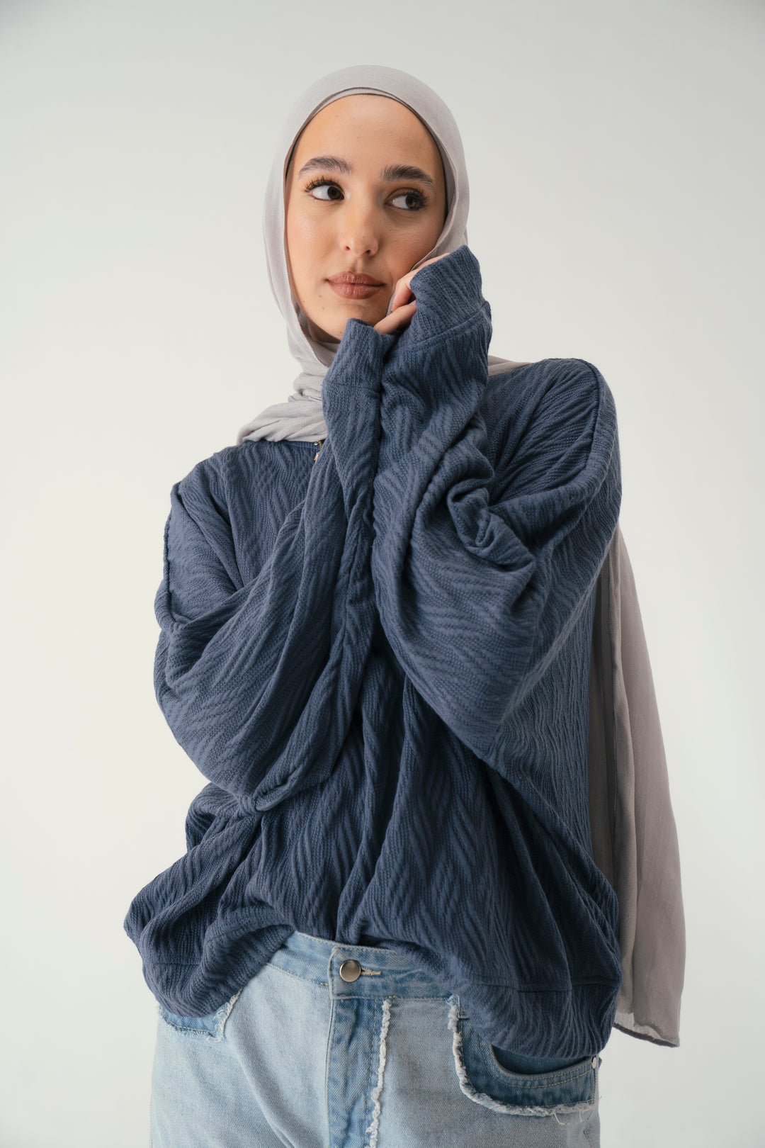 Knit Sweater In Navy Blue