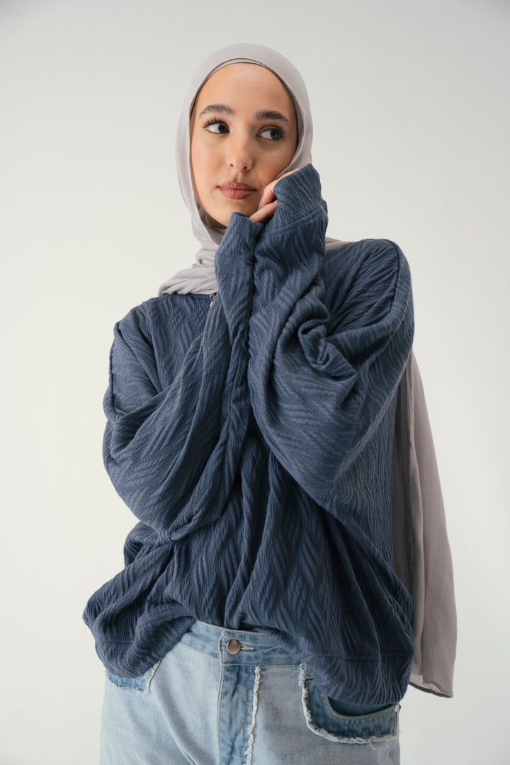 Knit Sweater In Navy Blue