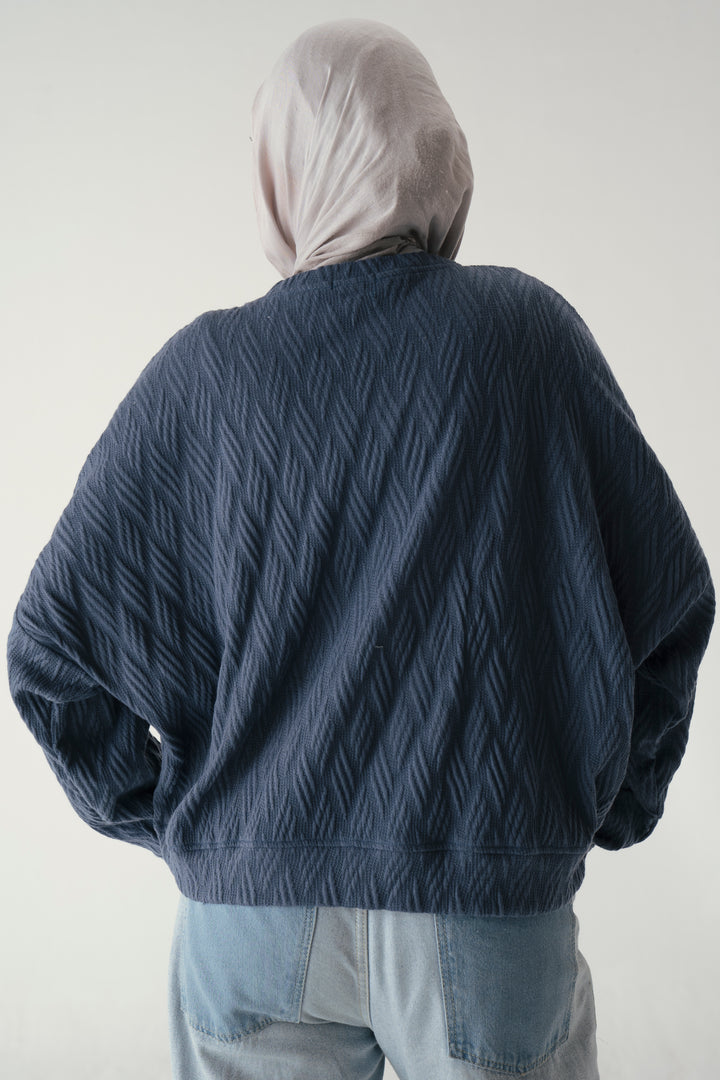 Knit Sweater In Navy Blue