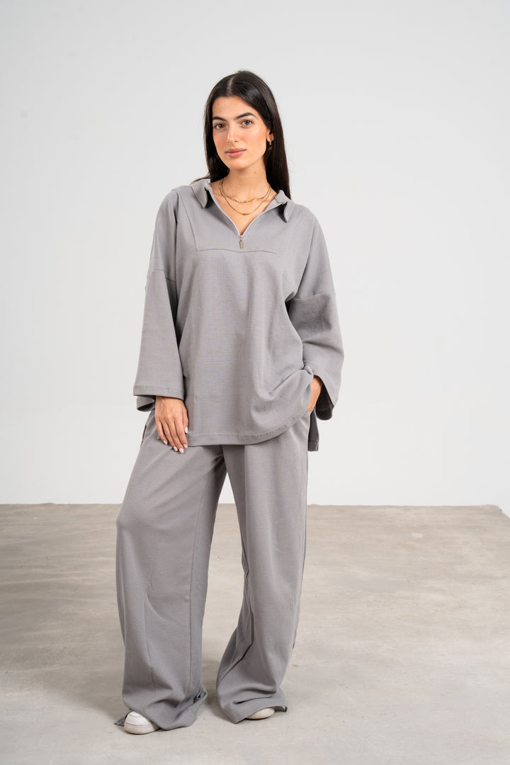 Sustainable Waffle In Grey Set