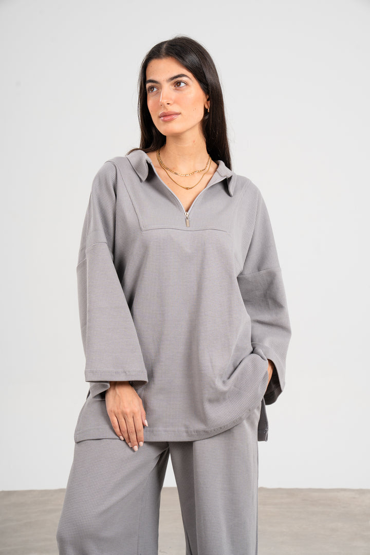 Sustainable Waffle In Grey Set