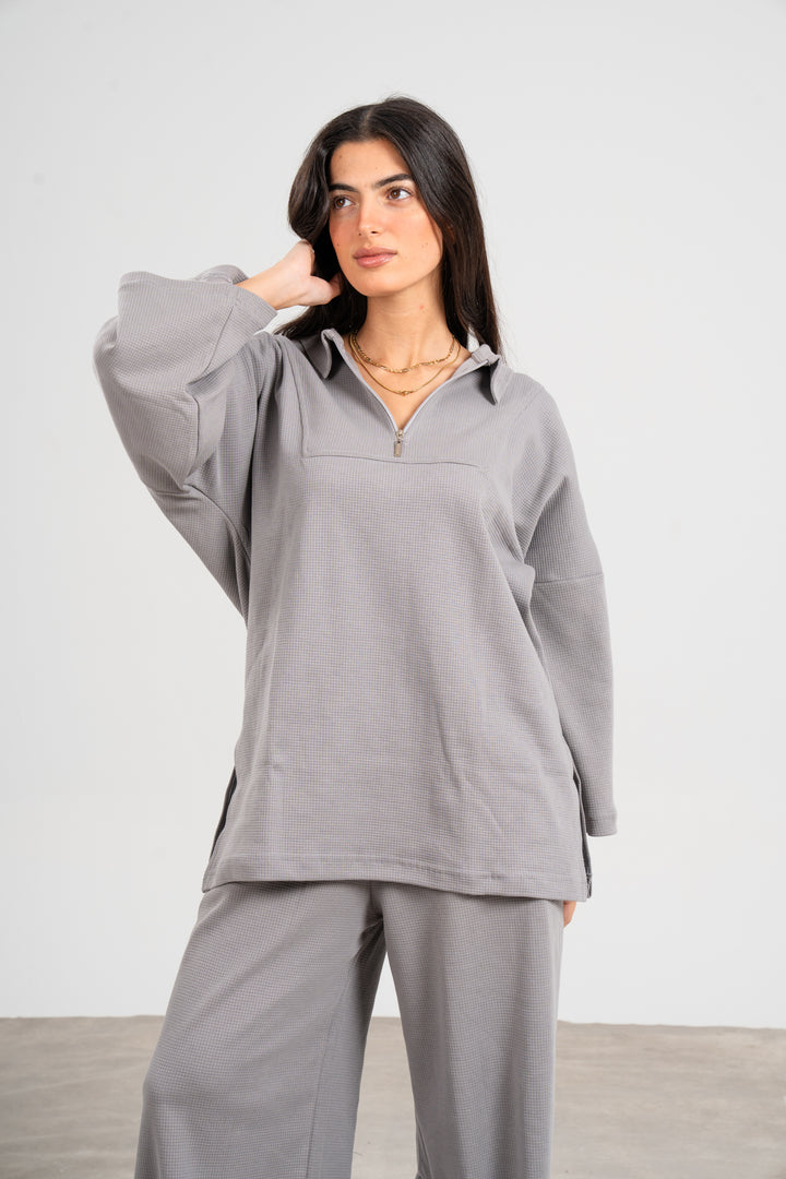 Sustainable Waffle In Grey Set