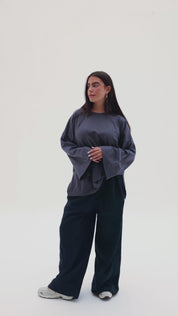 Origin Blouse In Ocean Grey