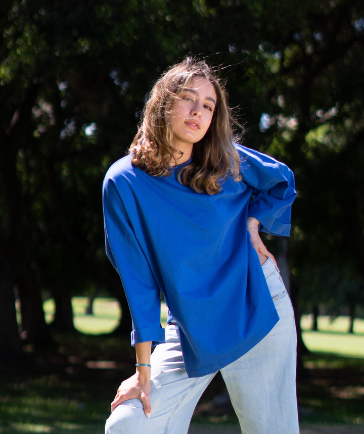 Royal Blue Oversized Blouse